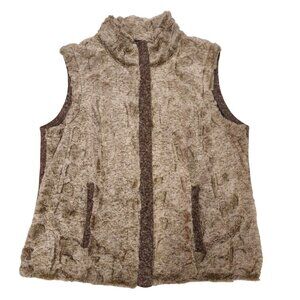 Tribal Faux Fur & Knit Vest | Womens Size XL